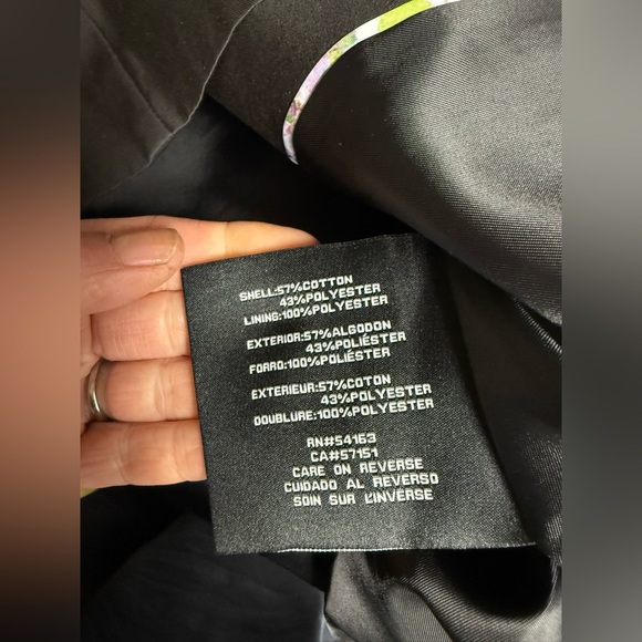 JESSICA SIMPSON Elegant Black Ruffle Trim trench Coat size S - Picture 10 of 13